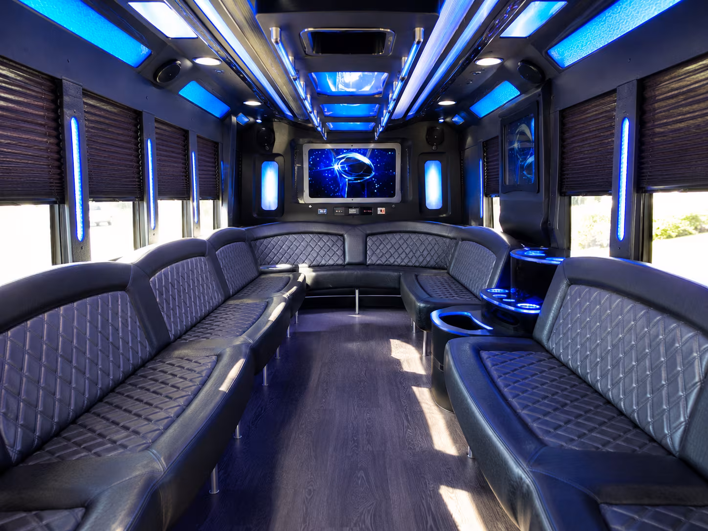 vacaville 28 passenger party bus inside