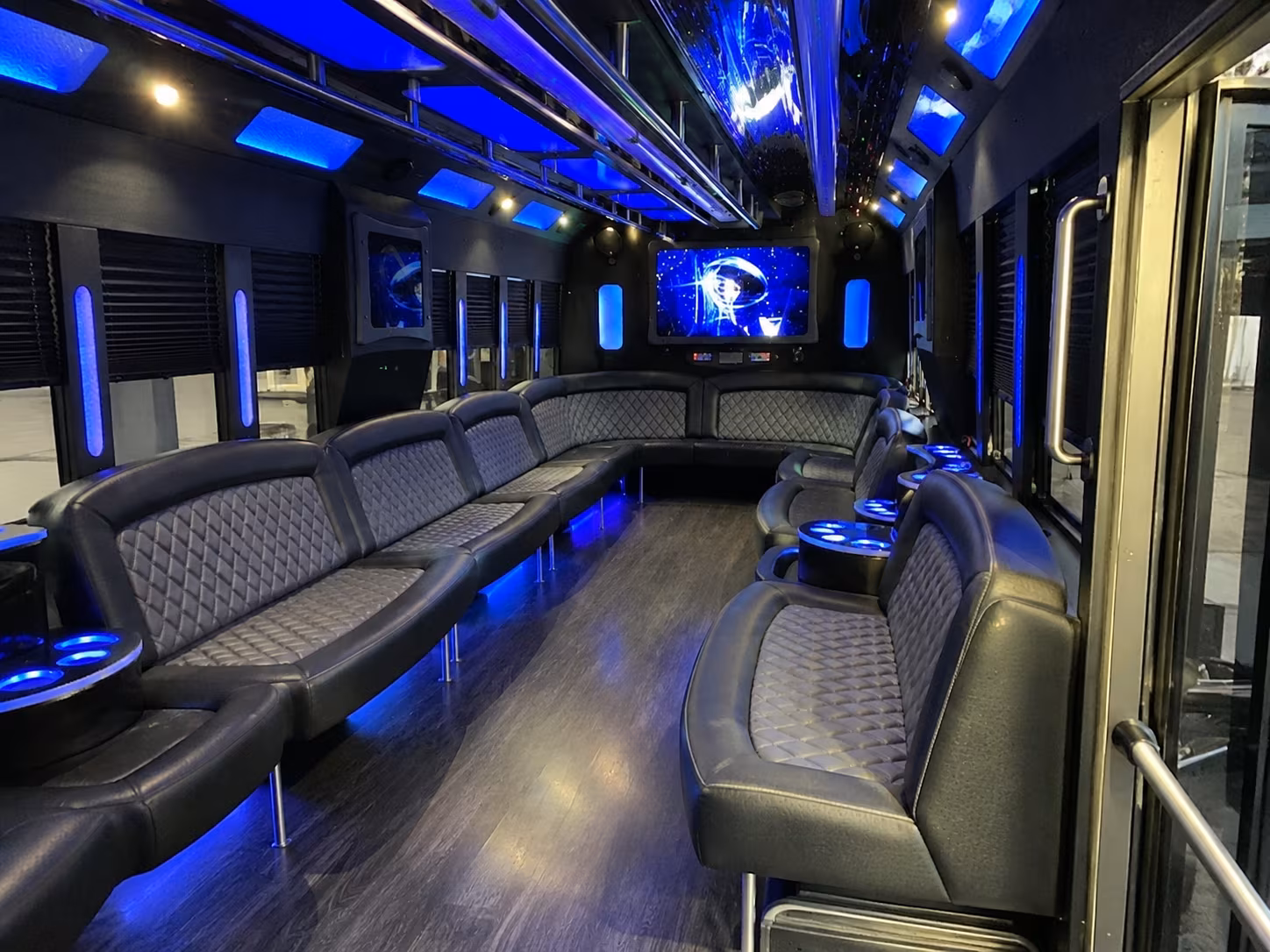 vacaville 28 passenger party bus interior