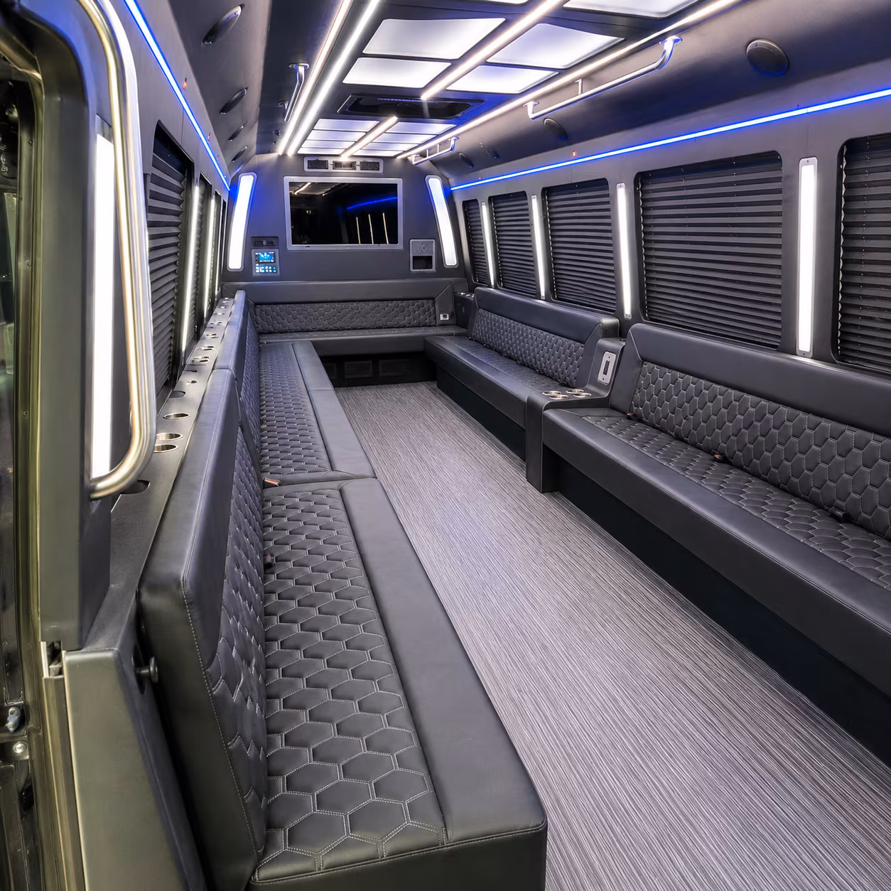 vacaville 40 passenger party bus interior