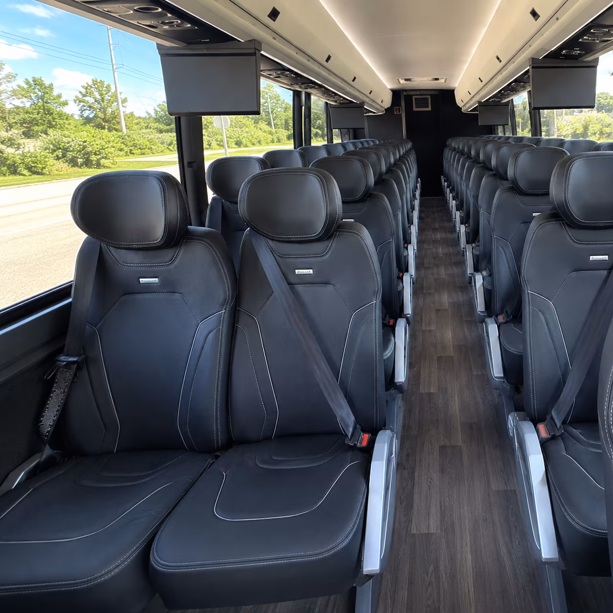 vacaville 47 passenger charter bus inside