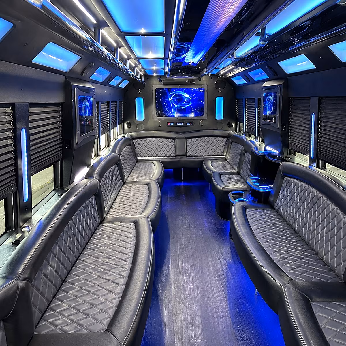 vacaville 50 passenger party bus interior